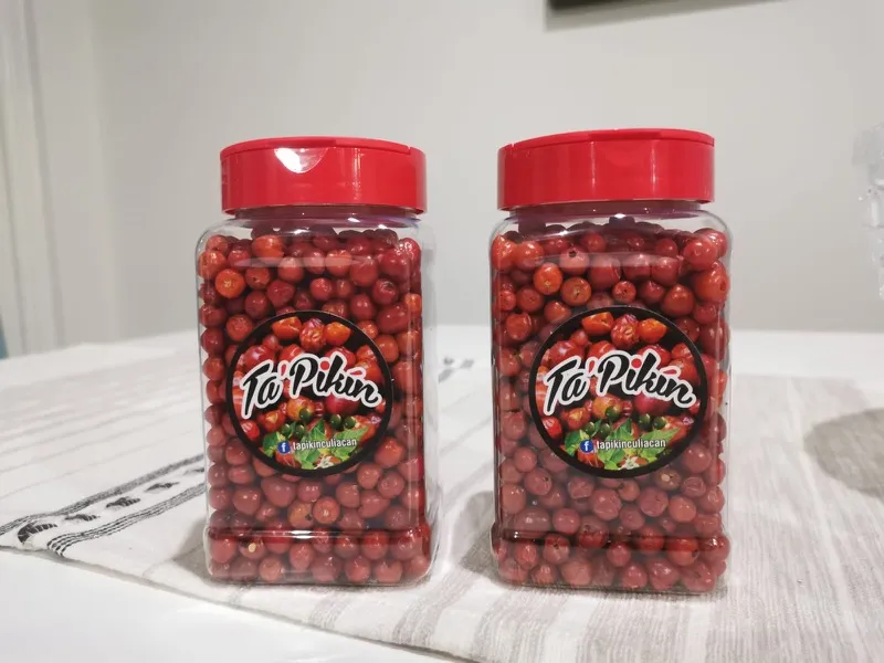 Chiltepín sinaloense recién secado, en grano entero